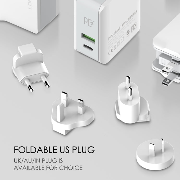 LDNIO A4403C 30W PD + Auto-id Foldable Fast Travel Charger with 1m Micro USB Cable, UK Plug - USB Charger by LDNIO | Online Shopping South Africa | PMC TechLife | Buy Now Pay Later Mobicred