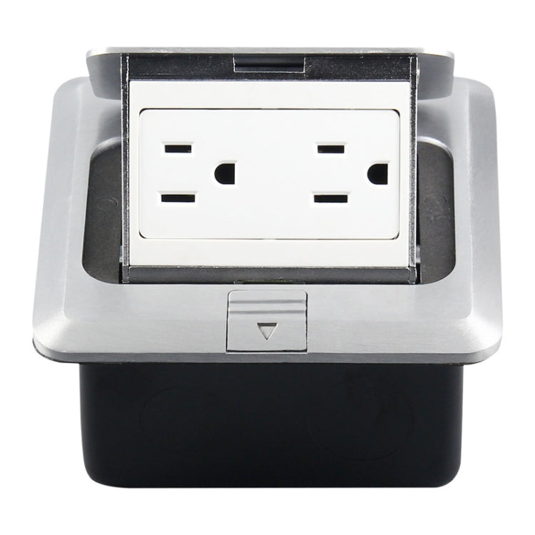 Hidden Pop-up Aluminum Alloy Computer Floor Socket with Cover Bottom Box, US Plug - Extension Socket by PMC Jewellery | Online Shopping South Africa | PMC Jewellery | Buy Now Pay Later Mobicred