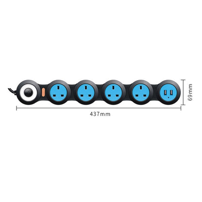 Charging Plug-in Wiring Board Creative Rotary Towline Board 13A Deformed Socket with USB, UK Plug, 5-Bit Socket(Black) - Extension Socket by PMC Jewellery | Online Shopping South Africa | PMC Jewellery | Buy Now Pay Later Mobicred