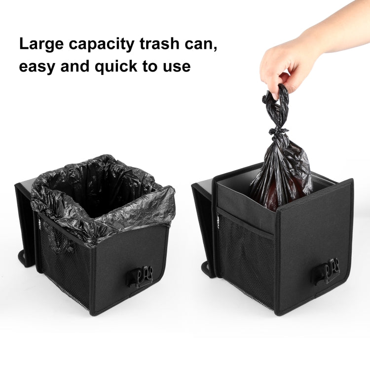 FUNADD Portable Folding Car Back Seat Hook Garbage Can Car Storage Box (Black) - Seat Accessories by FunAdd | Online Shopping South Africa | PMC Jewellery | Buy Now Pay Later Mobicred