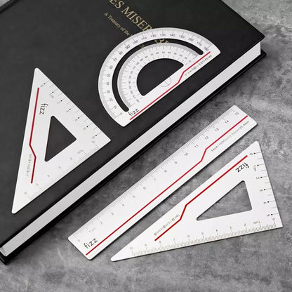 Original Xiaomi Youpin Fizz Aluminum Alloy Ruler Set Ruler Drawing Measurement Geometric Triangle Protractor (Red) - Rulers by Xiaomi | Online Shopping South Africa | PMC Jewellery | Buy Now Pay Later Mobicred