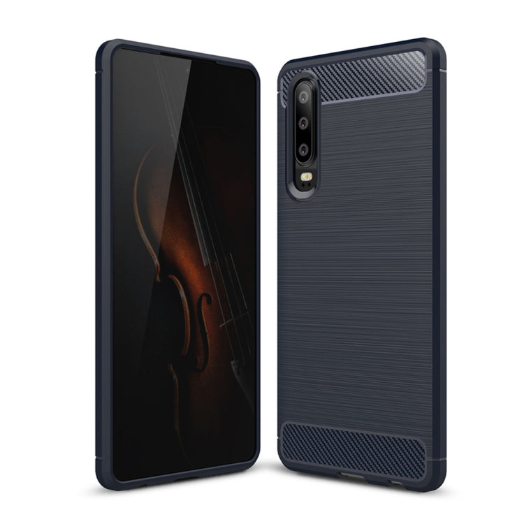 Brushed Texture Carbon Fiber Shockproof TPU Case for Huawei P30 (Navy Blue) - Huawei Cases by PMC TechLife | Online Shopping South Africa | PMC TechLife