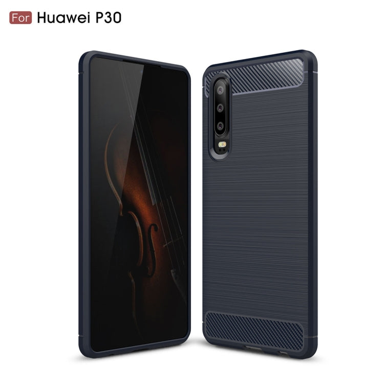 Brushed Texture Carbon Fiber Shockproof TPU Case for Huawei P30 (Navy Blue) - Huawei Cases by PMC TechLife | Online Shopping South Africa | PMC TechLife
