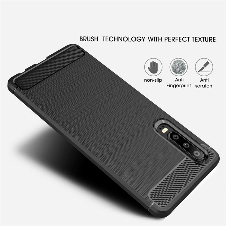 Brushed Texture Carbon Fiber Shockproof TPU Case for Huawei P30 (Navy Blue) - Huawei Cases by PMC Jewellery | Online Shopping South Africa | PMC Jewellery