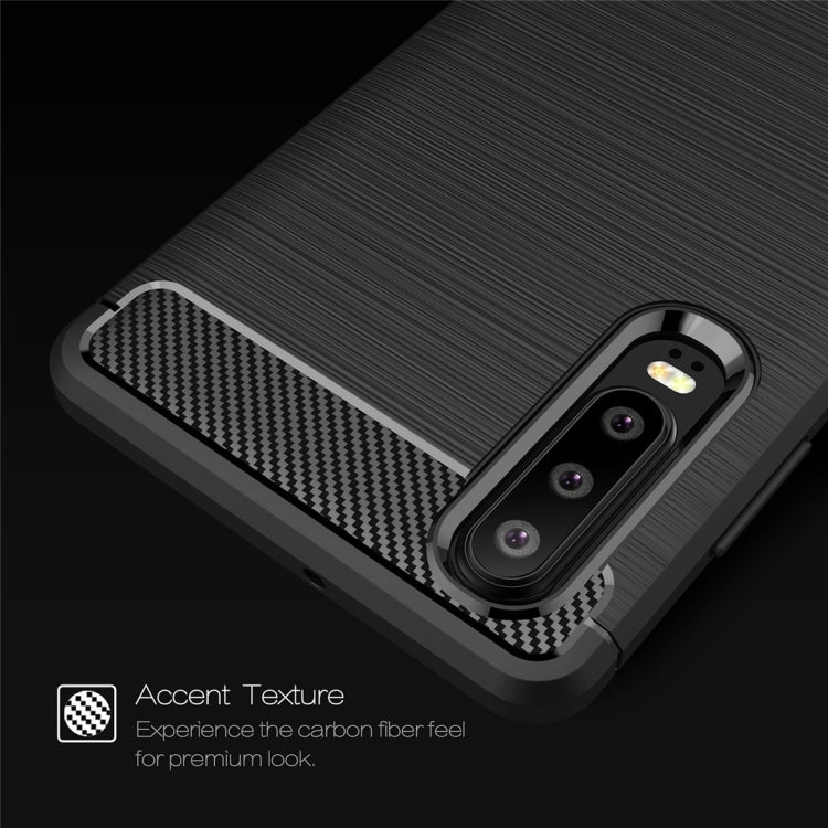 Brushed Texture Carbon Fiber Shockproof TPU Case for Huawei P30 (Navy Blue) - Huawei Cases by PMC Jewellery | Online Shopping South Africa | PMC Jewellery