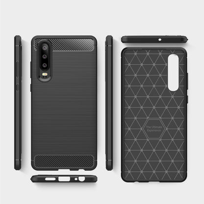 Brushed Texture Carbon Fiber Shockproof TPU Case for Huawei P30 (Navy Blue) - Huawei Cases by PMC Jewellery | Online Shopping South Africa | PMC Jewellery