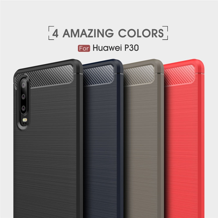 Brushed Texture Carbon Fiber Shockproof TPU Case for Huawei P30 (Navy Blue) - Huawei Cases by PMC Jewellery | Online Shopping South Africa | PMC Jewellery