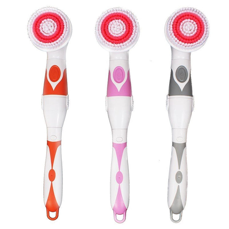 Multi-function Electric Waterproof Bath Cleansing Brush Long-handled Massage Brush, with 4 Brush Heads(Pink) - Bath Brushes & Sponges by PMc TechLife | Online Shopping South Africa | PMc TechLife | Buy Now Pay Later Mobicred