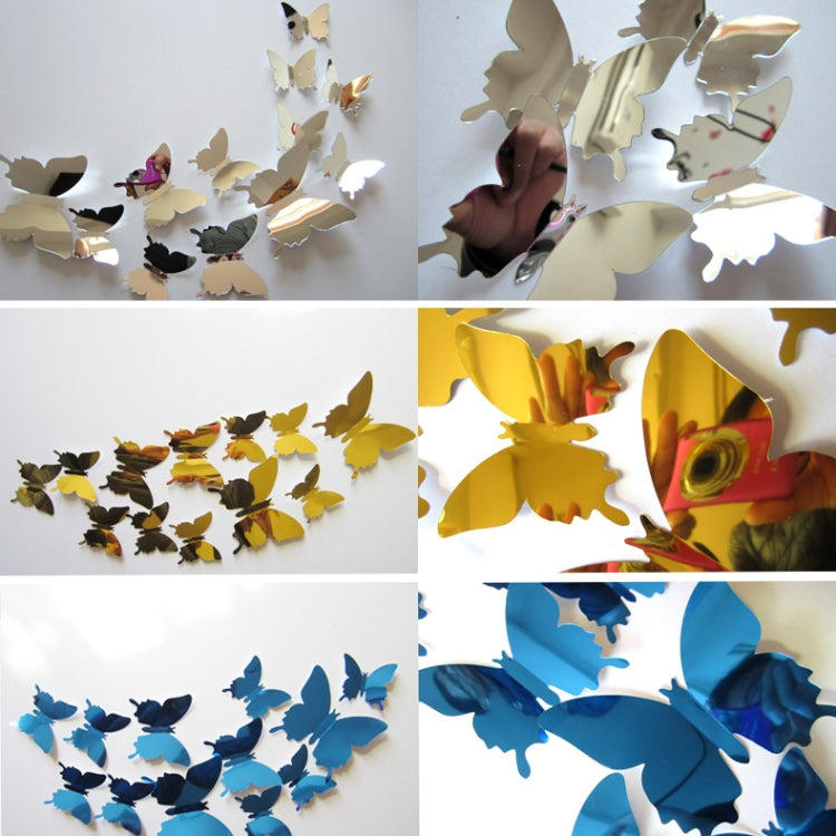 36 PCS Home Decoration Originality PC 3D Mirror Surface Butterfly Wall Paste - Decorative Mirrors by PMC TechLife | Online Shopping South Africa | PMC TechLife | Buy Now Pay Later Mobicred
