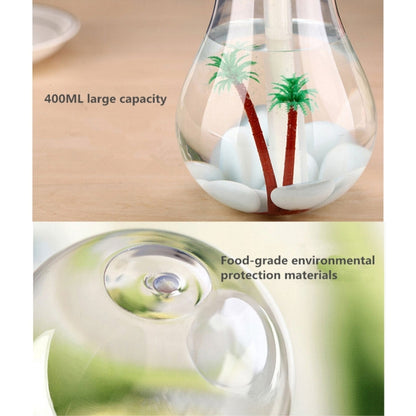 400ML Colorful Light Portable Bulb Shape Aromatherapy Air Purifier Humidifier for Home / Office / Car(Silver) - Air Purifiers & Accessories by PMC Jewellery | Online Shopping South Africa | PMC Jewellery | Buy Now Pay Later Mobicred