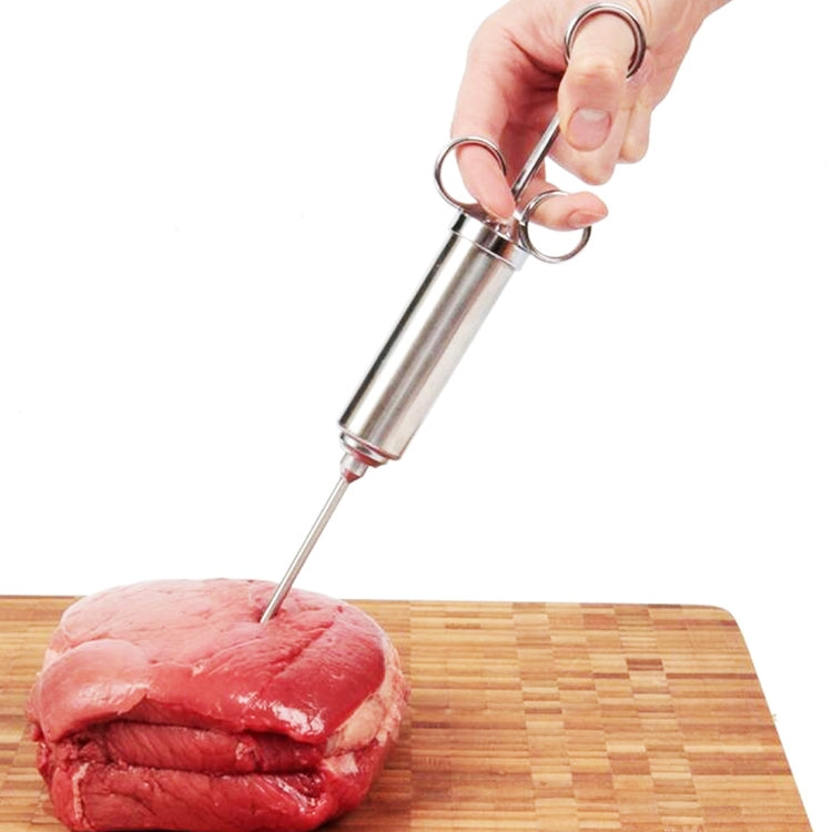 60ml Stainless Steel Syringe Dual Needles Condiment Turkey Meat Injector Cooking Tools (Silver) - Gadgets by PMC TechLife | Online Shopping South Africa | PMC TechLife | Buy Now Pay Later Mobicred