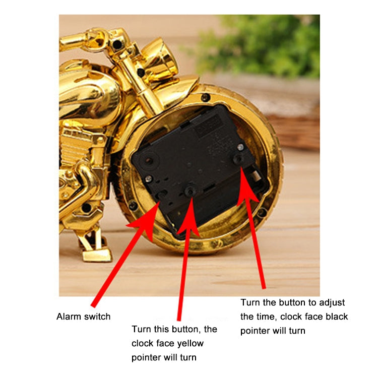 Cartoon Motorcycle Alarm Clock Bedroom Plastic Pointer Alarm Clock, Size: 23*13*6cm(Black) - Alarm Clocks by PMc TechLife | Online Shopping South Africa | PMc TechLife | Buy Now Pay Later Mobicred