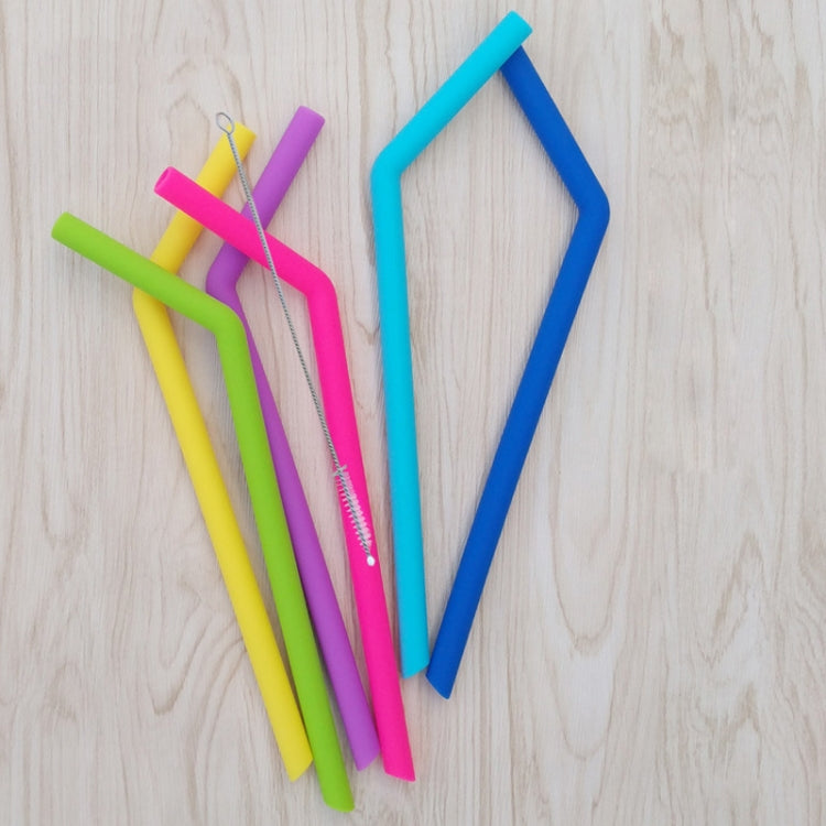 5pcs Food Grade Silicone Straws Cartoon Colorful Drink Tools with 1 Brush, Slim Bend Pipe, Length: 25cm, Outer Diameter: 7.8mm, Inner Diameter: 5mm, Random Color Delivery - Drinking Tools by PMC Jewellery | Online Shopping South Africa | PMC Jewellery