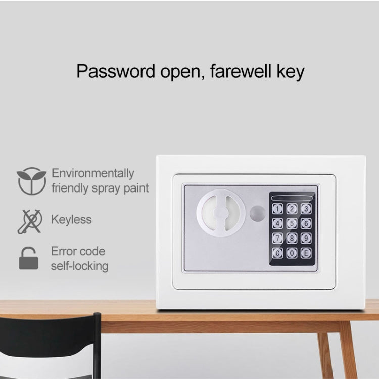 17E Home Mini Electronic Security Lock Box Wall Cabinet Safety Box with Coin-operated Function(White) - Safety Box by PMc TechLife | Online Shopping South Africa | PMc TechLife | Buy Now Pay Later Mobicred