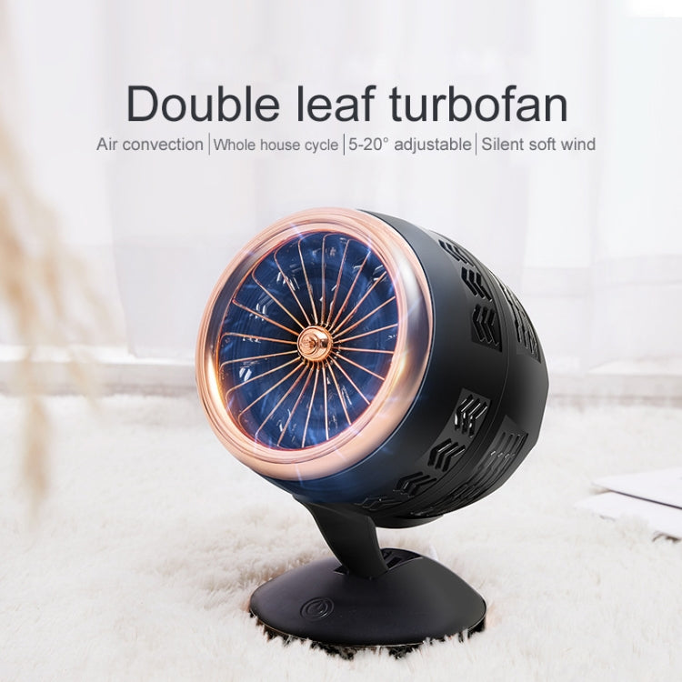 Portable Adjustable Mini USB Charging Air Convection Cycle Desktop Electric Fan Air Cooler, Support 2 Speed Control (Black Gold) - Electric Fans by PMC Jewellery | Online Shopping South Africa | PMC Jewellery | Buy Now Pay Later Mobicred