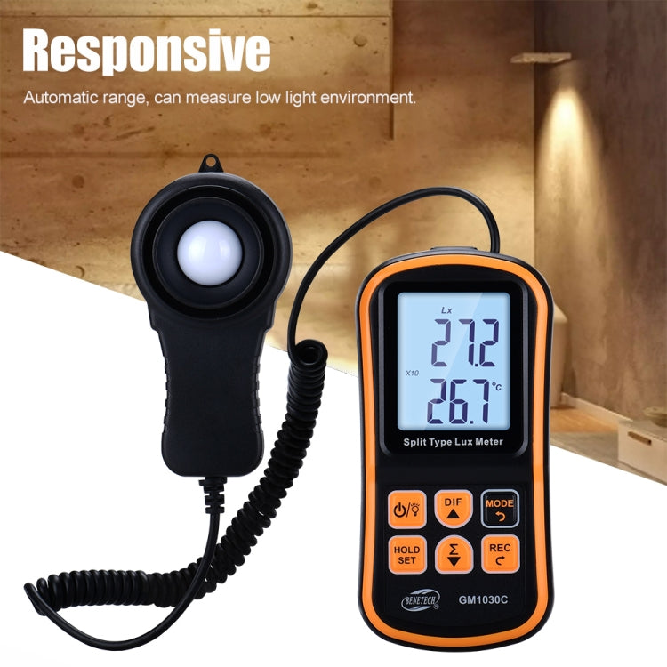 BENETECH GM1030C Portable Split Digital Illuminometer LUX Meter - Light & Sound Meter by BENETECH | Online Shopping South Africa | PMC Jewellery | Buy Now Pay Later Mobicred