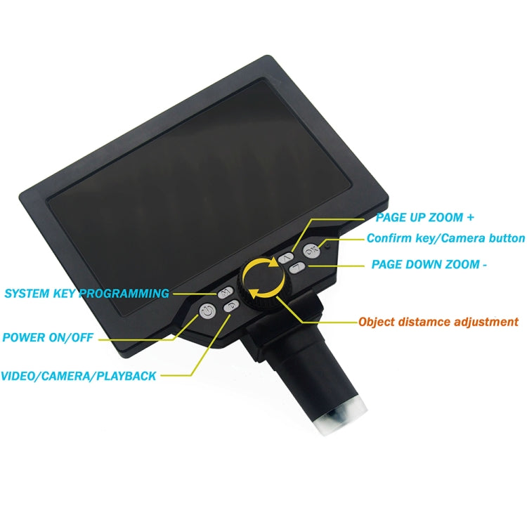 G1200 7 inch LCD Screen 1200X Portable Electronic Digital Desktop Stand Microscope, EU Plug - Digital Microscope by PMC Jewellery | Online Shopping South Africa | PMC Jewellery | Buy Now Pay Later Mobicred