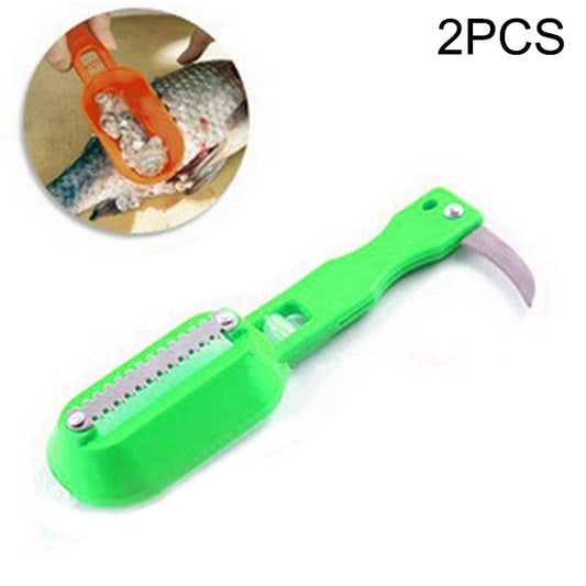 2 PCS Kitchen Essential Fish Scraper Fish Scale Planing Knife with Cover (Green) - Gadgets by PMC Jewellery | Online Shopping South Africa | PMC Jewellery | Buy Now Pay Later Mobicred