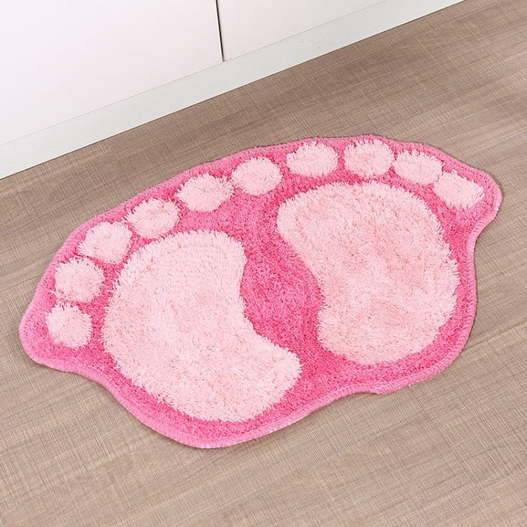 1390 Foot-shaped Non Slip Shaggy Soft Water Absorption Bedroom Bathroom Carpet Mat(Pink) - Mats by PMC Jewellery | Online Shopping South Africa | PMC Jewellery