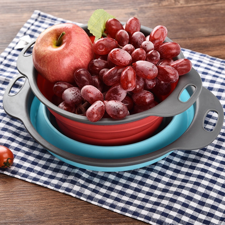 Creative Folding Vegetables Fruits Storage Basket Organizer Drain Basket, S, Size: 24.5*20*9cm (Blue) - Gadgets by PMC TechLife | Online Shopping South Africa | PMC TechLife | Buy Now Pay Later Mobicred