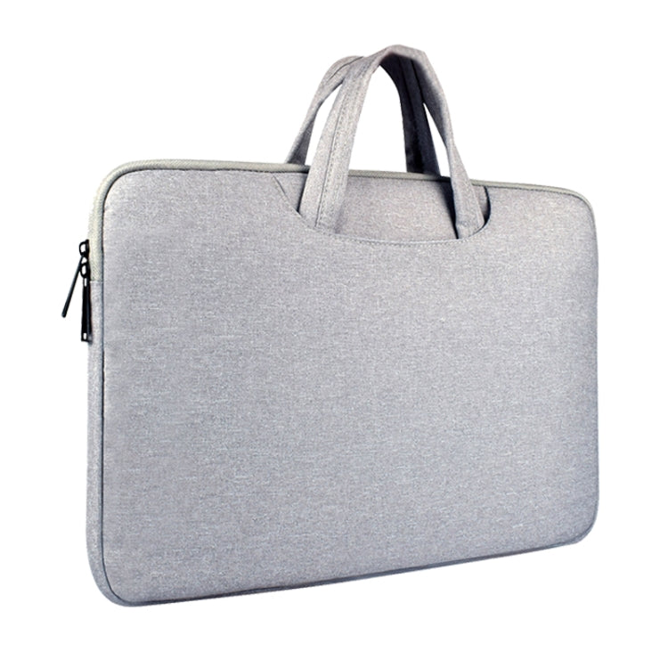 Breathable Wear-resistant Shoulder Handheld Zipper Laptop Bag, For 12 inch and Below Macbook, Samsung, Lenovo, Sony, DELL Alienware, CHUWI, ASUS, HP(Grey) - 12.1 inch by PMC Jewellery | Online Shopping South Africa | PMC Jewellery | Buy Now Pay Later Mobicred