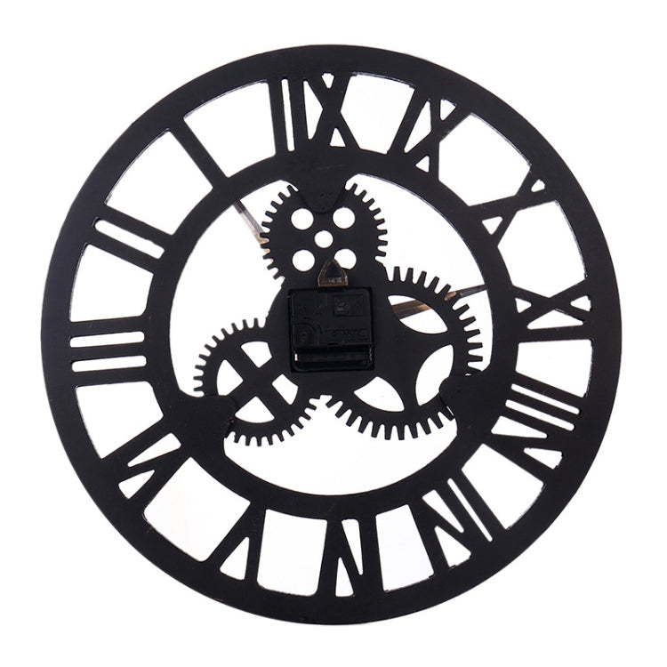 Retro Wooden Round Single-sided Gear Clock Rome Number Wall Clock, Diameter: 80cm(Gold) - Wall Clock by PMc TechLife | Online Shopping South Africa | PMc TechLife | Buy Now Pay Later Mobicred