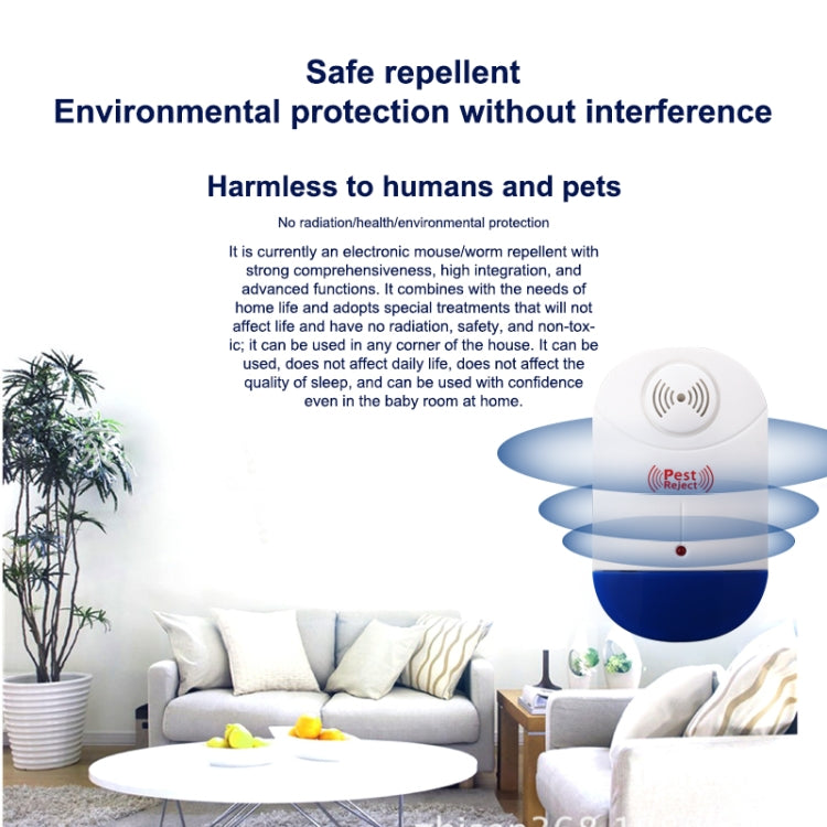 Electronic Ultrasonic Mosquito Rat Pest Control Repeller with LED Light, US Plug, AC90V-250V (White+Blue) - Repellents by PMC TechLife | Online Shopping South Africa | PMC TechLife | Buy Now Pay Later Mobicred