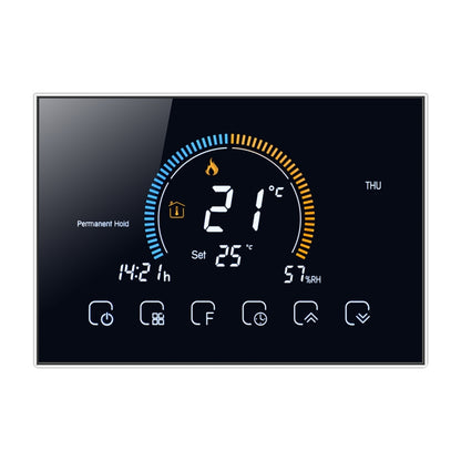 BHT-8000-GC Controlling Water/Gas Boiler Heating Energy-saving and Environmentally-friendly Smart Home Negative Display LCD Screen Round Room Thermostat without WiFi(Black) - Thermostat & Thermometer by PMC Jewellery | Online Shopping South Africa | PMC Jewellery | Buy Now Pay Later Mobicred