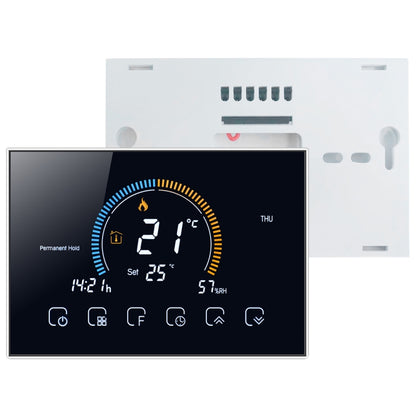 BHT-8000-GC Controlling Water/Gas Boiler Heating Energy-saving and Environmentally-friendly Smart Home Negative Display LCD Screen Round Room Thermostat without WiFi(Black) - Thermostat & Thermometer by PMC Jewellery | Online Shopping South Africa | PMC Jewellery | Buy Now Pay Later Mobicred