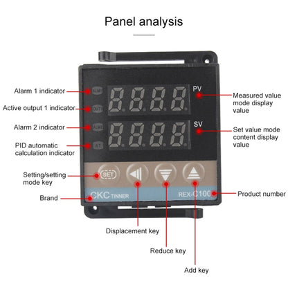 REX-C100 Thermostat + Thermocouple + SSR-60 DA Solid State Module Intelligent Temperature Control Kit - Components Kits by PMC Jewellery | Online Shopping South Africa | PMC Jewellery | Buy Now Pay Later Mobicred