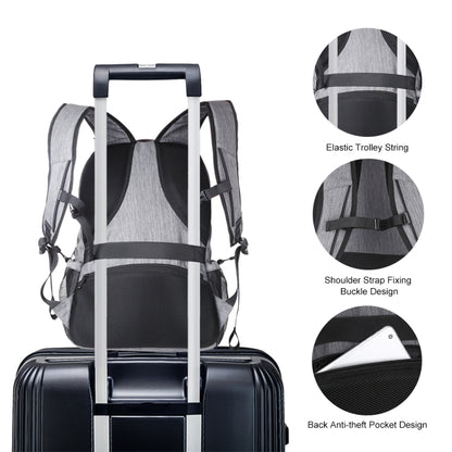 HAWEEL 14W Foldable Removable Solar Power Outdoor Portable Canvas Dual Shoulders Laptop Backpack, USB Output: 5V 2.1A Max(Grey) - Backpack by HAWEEL | Online Shopping South Africa | PMC Jewellery | Buy Now Pay Later Mobicred