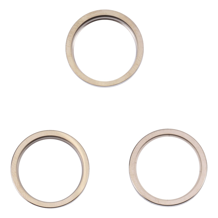 For iPhone 14 Pro 3PCS Rear Camera Glass Lens Metal Outside Protector Hoop Ring(Gold) - Camera Series by PMc TechLife | Online Shopping South Africa | PMc TechLife | Buy Now Pay Later Mobicred