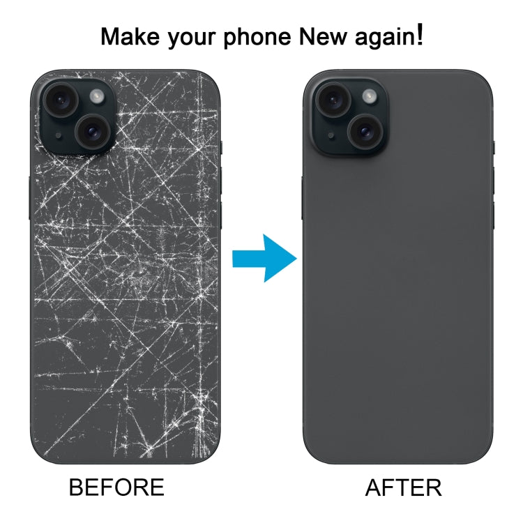 For iPhone 15 Plus Battery Back Cover with Camera Lens Cover + MagSafe Magnet(Black) - Back Cover by PMC TechLife | Online Shopping South Africa | PMC TechLife | Buy Now Pay Later Mobicred