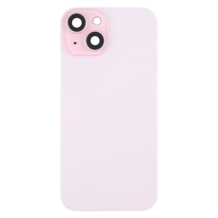 For iPhone 15 Plus Battery Back Cover with Camera Lens Cover + MagSafe Magnet(Pink) - Back Cover by PMC Jewellery | Online Shopping South Africa | PMC Jewellery | Buy Now Pay Later Mobicred