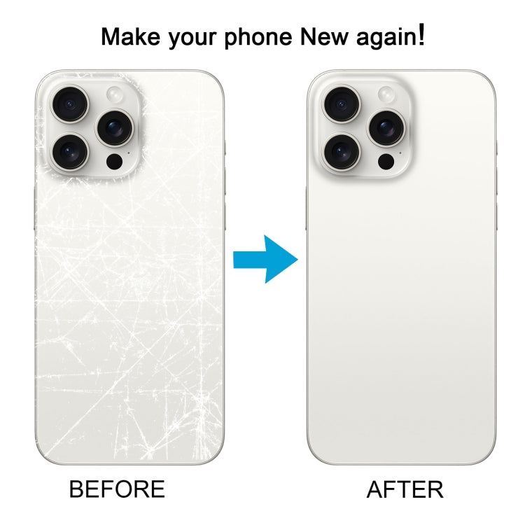 For iPhone 15 Pro Battery Back Cover with Camera Lens Cover + MagSafe Magnet(White) - Back Cover by PMC Jewellery | Online Shopping South Africa | PMC Jewellery | Buy Now Pay Later Mobicred