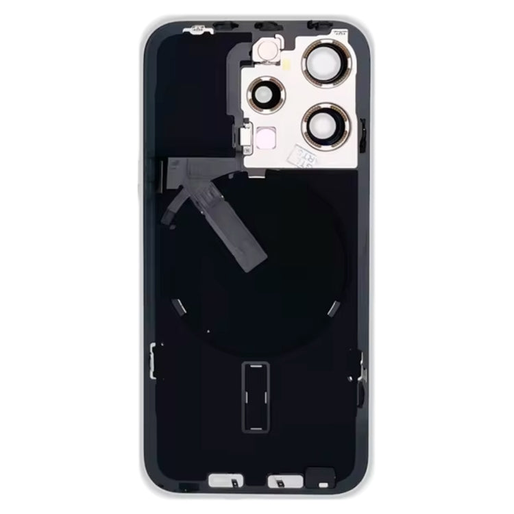 For iPhone 15 Pro Glass Battery Back Cover with Flash Bracket + Wireless Charging Module(Black) - Back Cover by PMC Jewellery | Online Shopping South Africa | PMC Jewellery | Buy Now Pay Later Mobicred