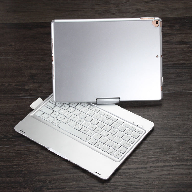F102AS For iPad 10.2 inch Colorful Backlit Rotatable Bluetooth Keyboard Leather Tablet Case with Pen Slot Function (Silver) - Universal by PMC TechLife | Online Shopping South Africa | PMC TechLife