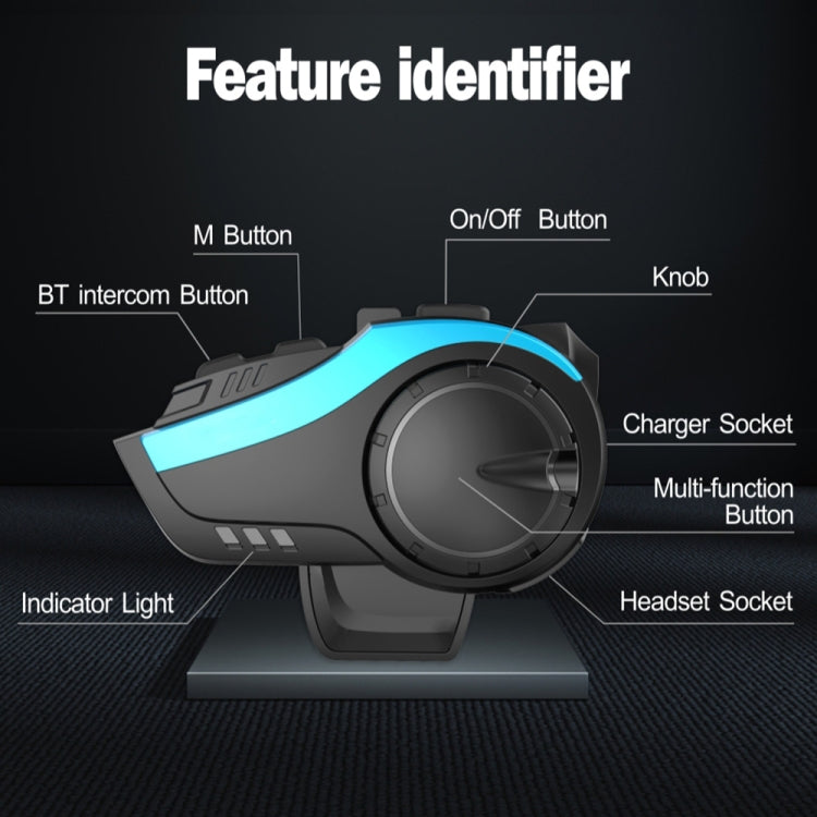 Hysnox HY-02 Bluetooth 5.0 Motorcycle Helmet Headset 2000M 6 Riders Intercom Headset (Gold) - free shipping - PMC Jewellery - Order now!