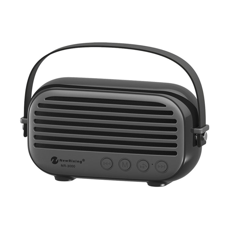NewRixing NR-3000 Stylish Household Bluetooth Speaker with Hands-free Call Function, Support TF Card & USB & FM & AUX(Black) - free shipping - PMC Jewellery - Order now!