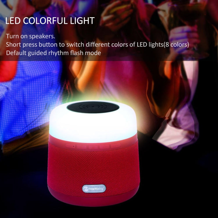 NewRixing NR-3500 Multi-function Atmosphere Light Wireless Charging Bluetooth Speaker with Hands-free Call Function, Support TF Card & USB & FM & AUX (Blue) - free shipping - PMC Jewellery - Order now!