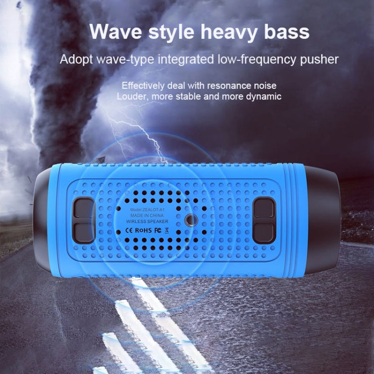 ZEALOT A1 Multifunctional Bass Wireless Bluetooth Speaker, Built-in Microphone, Support Bluetooth Call & AUX & TF Card & LED Lights (Blue) - Desktop Speaker by ZEALOT | Online Shopping South Africa | PMC Jewellery | Buy Now Pay Later Mobicred