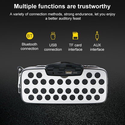 NewRixing NR-4011 Outdoor Splash Water Bluetooth Speaker, Support Hands-free Call / TF Card / FM / U Disk (Grey) - Desktop Speaker by NewRixing | Online Shopping South Africa | PMC Jewellery | Buy Now Pay Later Mobicred