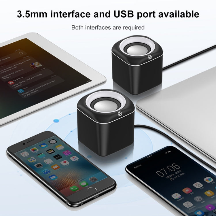 A1 Standard Version USB Wire-controlled Mini High Volume Wired Speaker, Cable Length: 1.1m(White) -  by PMC TechLife | Online Shopping South Africa | PMC TechLife | Buy Now Pay Later Mobicred