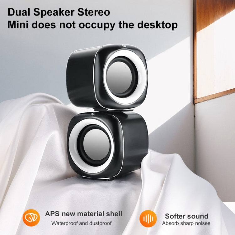 A1 Upgraded Version USB Wire-controlled 4D Stereo Sound Mini Wired Speaker, Cable Length: 1.3m(White) -  by PMC TechLife | Online Shopping South Africa | PMC TechLife | Buy Now Pay Later Mobicred