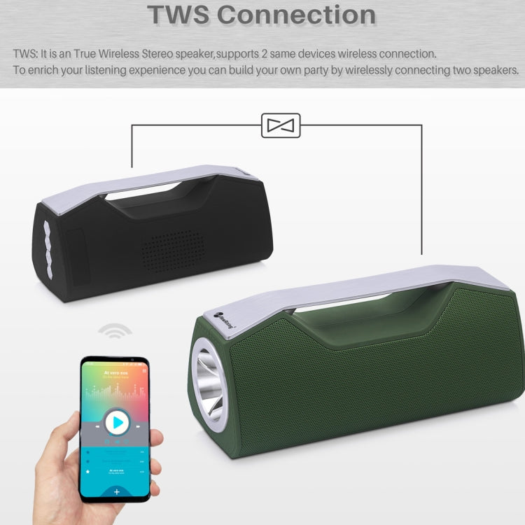 NewRixing NR-2028 Portable Lighting Wireless Bluetooth Stereo Speaker Support TWS Function Speaker (Green) - free shipping - PMC Jewellery - Order now!