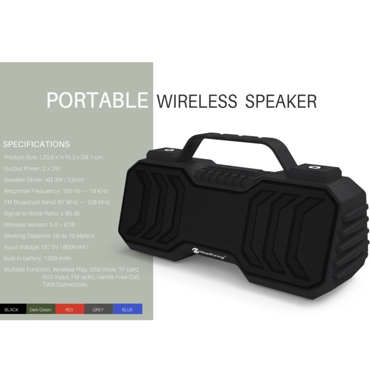 NewRixing NR-2029 Portable Wireless Bluetooth Stereo Speaker Support TWS Function Speaker(Red) - free shipping - PMC Jewellery - Order now!