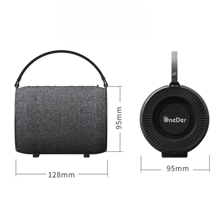 Oneder V3 Outdoor Hand-held Wireless Bluetooth Speaker, Support Hands-free & FM & TF Card & AUX & USB Drive (Black) - Desktop Speaker by OneDer | Online Shopping South Africa | PMC Jewellery | Buy Now Pay Later Mobicred