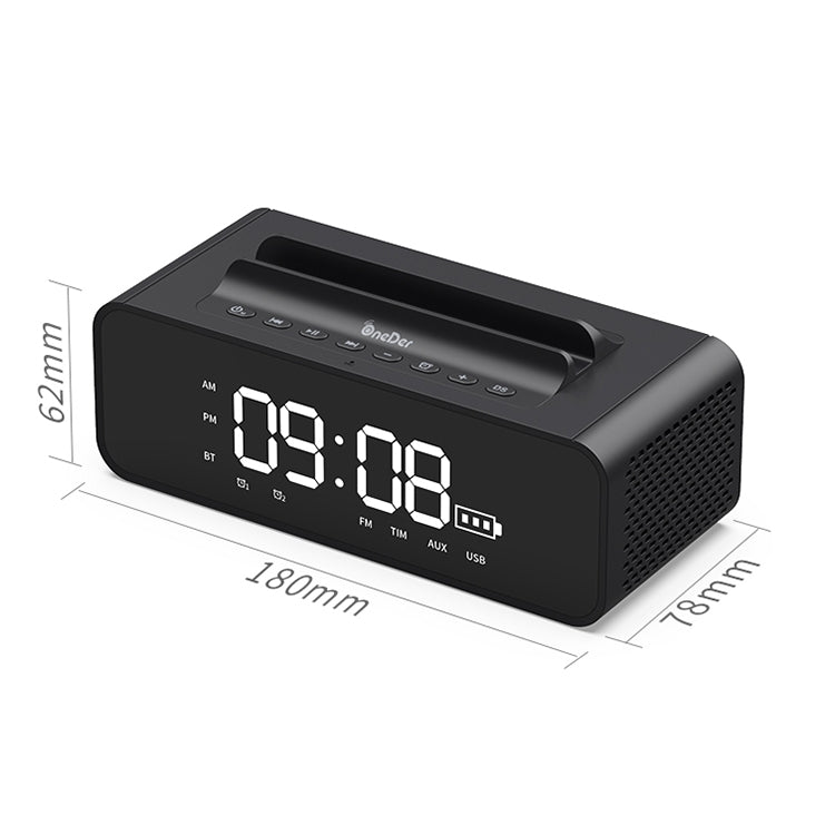 Oneder V06 Smart Sound Box Wireless Bluetooth Speaker, LED Screen Alarm Clock, Support Hands-free & FM & TF Card & AUX & USB Drive (Black) - Desktop Speaker by OneDer | Online Shopping South Africa | PMC Jewellery | Buy Now Pay Later Mobicred