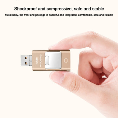 32GB USB 3.0 + 8 Pin + Mirco USB Android iPhone Computer Dual-use Metal Flash Drive (Silver) - U Disk & Card Reader by PMC Jewellery | Online Shopping South Africa | PMC Jewellery | Buy Now Pay Later Mobicred