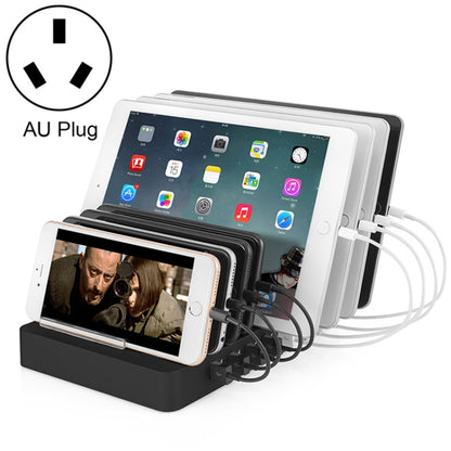 X6 96W 2.4A 8 USB Ports Smart Charger with Detachable Bezel, AU Plug(Black) - Multifunction Charger by PMC Jewellery | Online Shopping South Africa | PMC Jewellery | Buy Now Pay Later Mobicred